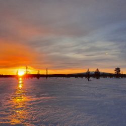 Ilta-aurinko keväthangella